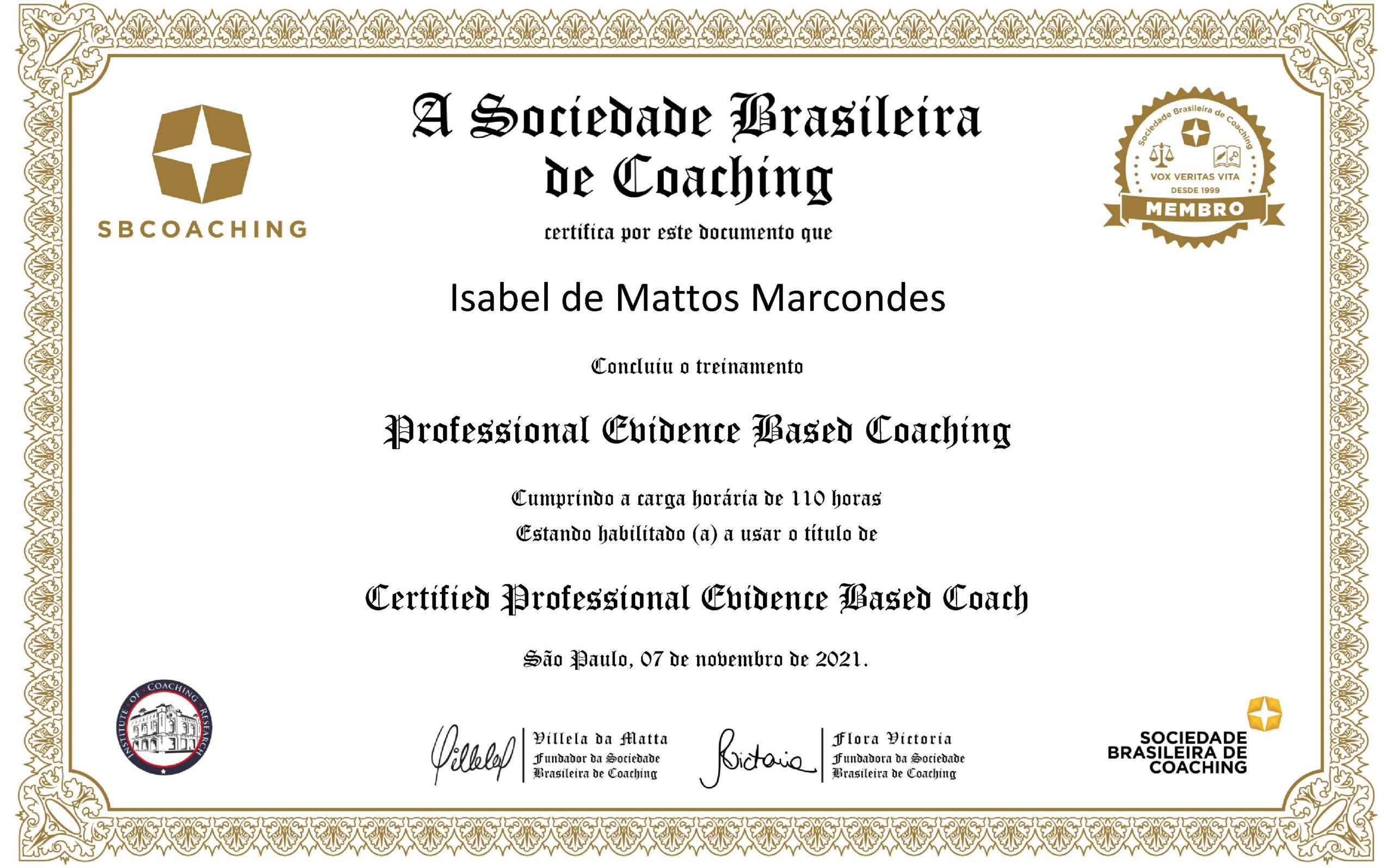 Isabel de Mattos Marcondes-Certificado PEBC