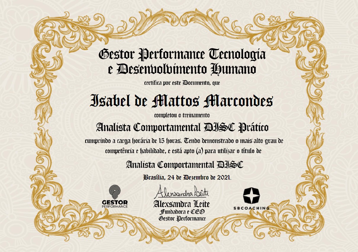 certificado disc